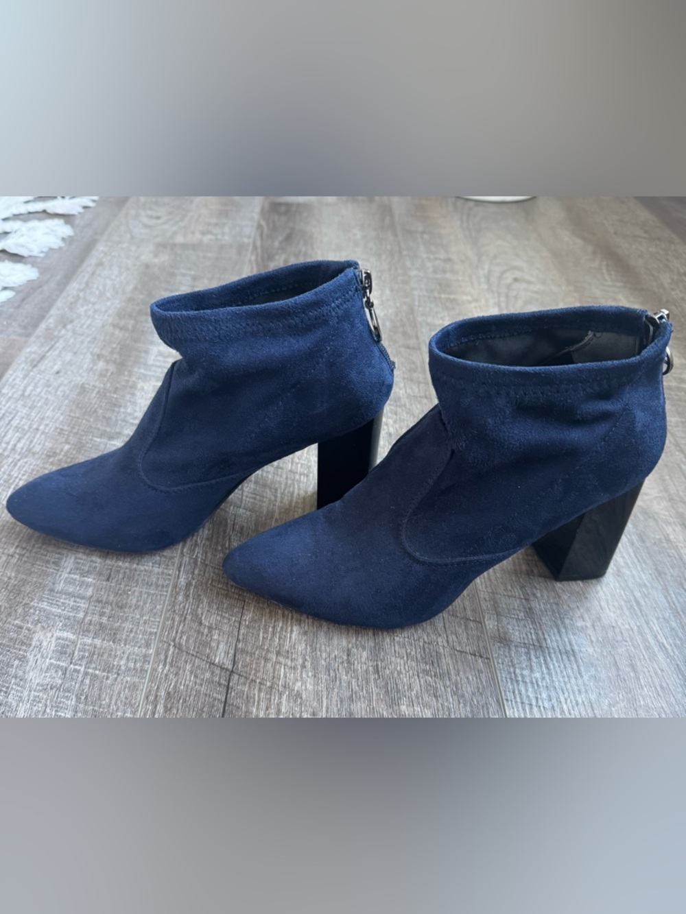 Franco Sarto Kortney Suede Pointed Toe Ankle Booties